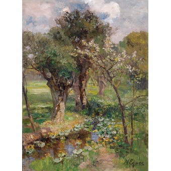 Пролетен пейзаж с цъфнали дървета (1932) РЕПРОДУКЦИИ НА КАРТИНИ